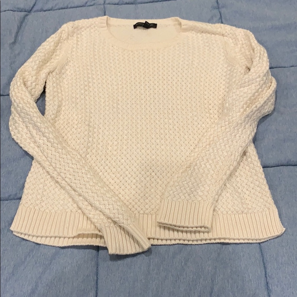 Banana Republic Cream Basket Weave Sweater